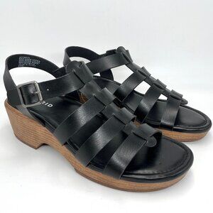 New Torrid Black Wood Fisherman Block Heel Sandals - Size 8WW